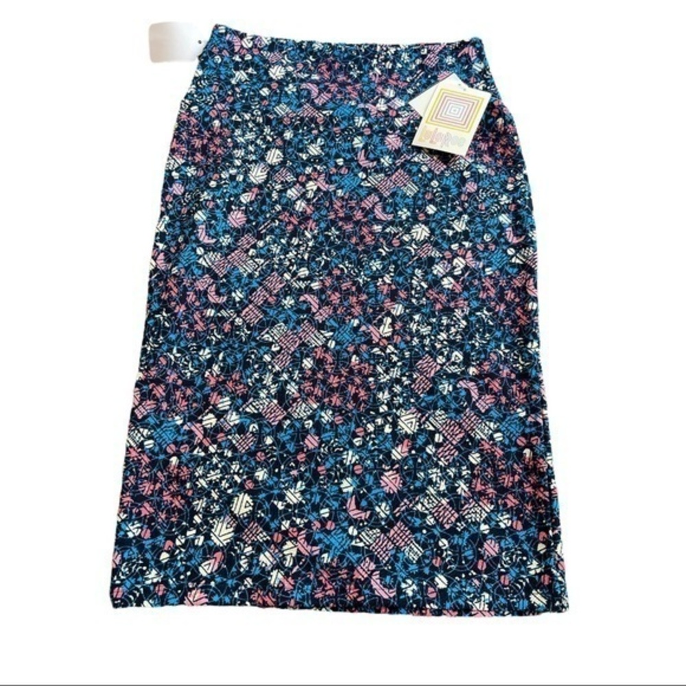 Lularoe Multi Color Pinks Blues Cassie Pencil Skirt Size XS NWT #1356